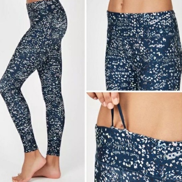 Sweaty Betty Women’s Contour Workout Leggings Beetle Blue Stay Wild Print Large - Picture 2 of 11